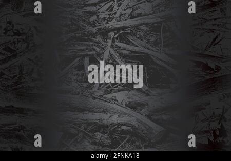 Luxury black metal gradient background with distressed wooden planks, log texture. Vector illustration Stock Vector