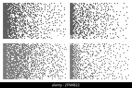 Disintegration visualization collection. Big data technology. Machine Learning concept. Abstract pixel mosaic. Technology of the future. Vector Stock Vector