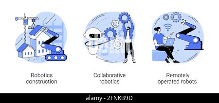 Machine work abstract concept vector illustrations. Stock Vector