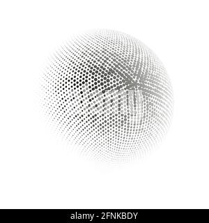 Halftone sphere dotted vector illustration. Circle halftone patterns dots logo. Globe vector illustration. Stock Vector