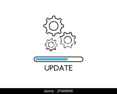 Update icon isolated white background. Upgrade system concept. Loading process or refresh. Application status in flat style. Updating design. Vector Stock Vector