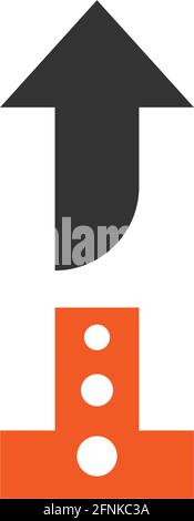 Letter I logo with arrow icon design vector template Stock Vector