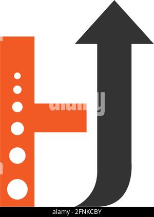 Letter H logo with arrow icon design vector template Stock Vector