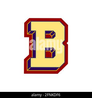 Letter B in serrated type. Vector illustration. Stock Vector