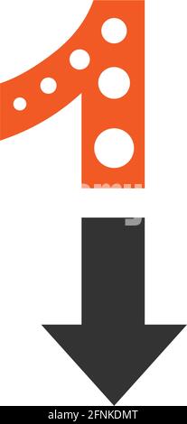 Number 1 logo with arrow icon design vector template Stock Vector