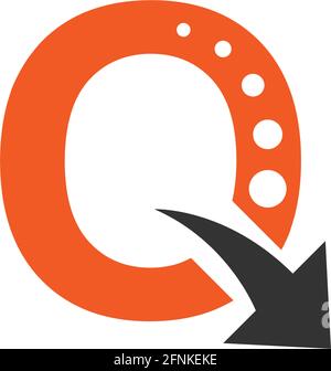 Letter Q logo with arrow icon design vector template Stock Vector