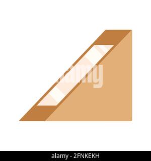 Sandwich paper takeaway box icon isolated on white background. Stock Vector