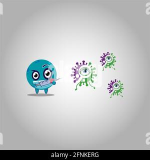 covid-19 remover logo design Stock Vector