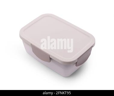 plastic food carrier on white background Stock Photo
