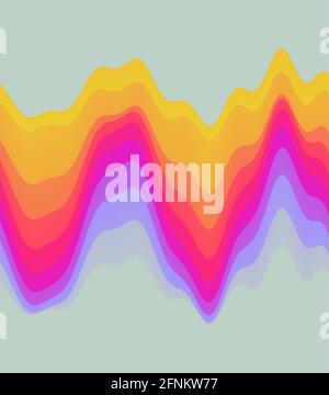 Abstract waveform background. 3d technology style. Vector illustration with sound waves. Stock Vector
