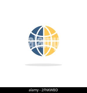 Globe. World sign. Earth planet. Color icon with shadow. Commerce glyph vector illustration Stock Vector