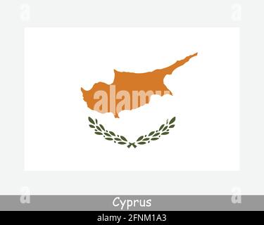 National Flag of Cyprus. Cypriot Country Flag. Republic of Cyprus Detailed Banner. EPS Vector Illustration Cut File Stock Vector