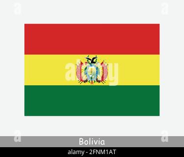 National Flag of Bolivia. Bolivian Country Flag. Plurinational State of Bolivia Detailed Banner. EPS Vector Illustration File Stock Vector