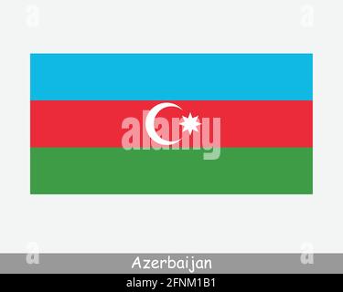 National Flag of Azerbaijan. Azerbaijani Country Flag. Republic of Azerbaijan Detailed Banner. EPS Vector Illustration Cut File Stock Vector