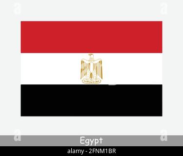 National Flag of Egypt. Egyptian Country Flag. Arab Republic of Egypt Detailed Banner. EPS Vector Illustration Cut File Stock Vector