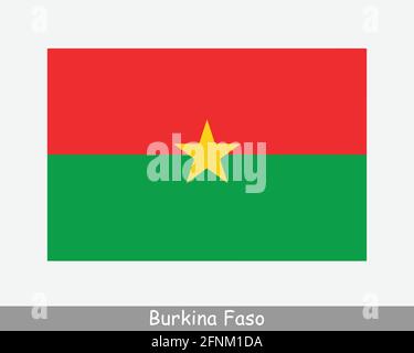 National Flag of Burkina Faso. Burkinese Country Flag Detailed Banner. EPS Vector Illustration Cut File Stock Vector
