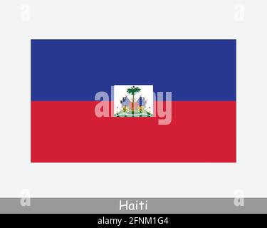 National Flag of Haiti. Haitian Country Flag. Republic of Haiti Detailed Banner. EPS Vector Illustration Cut File Stock Vector