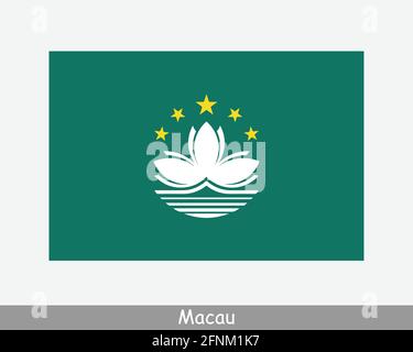 National Flag of Macau. Macao Country Flag Detailed Banner. EPS Vector Illustration Cut File Stock Vector