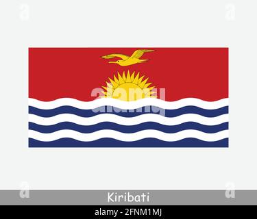 National Flag of Kiribati. Republic of Kiribati Country Flag. Detailed Banner. EPS Vector Illustration Cut File Stock Vector