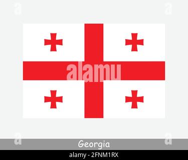 National Flag of Georgia. Georgian Country Flag Detailed Banner. EPS Vector Illustration Cut File Stock Vector