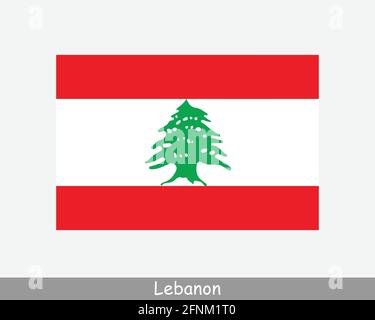 National Flag of Lebanon. Lebanese Country Flag. Lebanese Republic Detailed Banner. EPS Vector Illustration Cut File Stock Vector
