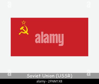 National Flag of the Soviet Union. USSR Country Flag. Union of Soviet Socialist Republics Detailed Banner. EPS Vector Illustration Cut File Stock Vector