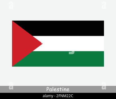 National Flag of Palestine. Palestinian Country Flag. State of Palestine Detailed Banner. EPS Vector Illustration Cut File Stock Vector