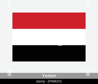 National Flag of Yemen. Yemeni Country Flag. Republic of Yemen Detailed Banner. EPS Vector Illustration Cut File Stock Vector