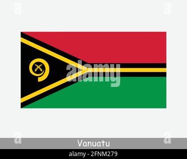 National Flag of Vanuatu. Vanuatuan Country Flag. Republic of Vanuatu Detailed Banner. EPS Vector Illustration Cut File Stock Vector