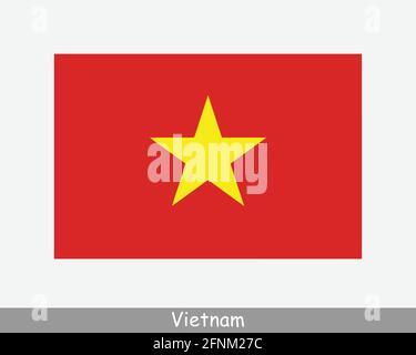 National Flag of Vietnam. Vietnamese Country Flag. Socialist Republic of Vietnam Detailed Banner. EPS Vector Illustration Cut File Stock Vector