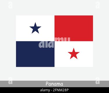 National Flag of Panama. Panamanian Country Flag. Republic of Panama Detailed Banner. EPS Vector Illustration Cut File Stock Vector