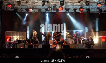 2011 July 11 - Live rock concert of Franco Battiato at Monza, Italy Stock Photo