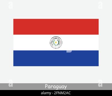 National Flag of Paraguay. Paraguayan Country Flag. Republic of Paraguay Detailed Banner. EPS Vector Illustration File Stock Vector