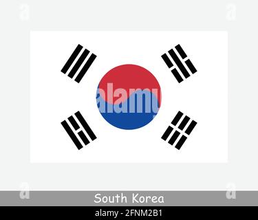 National Flag of South Korea. South Korean Country Flag. Republic of Korea Detailed Banner. EPS Vector Illustration Cut File Stock Vector