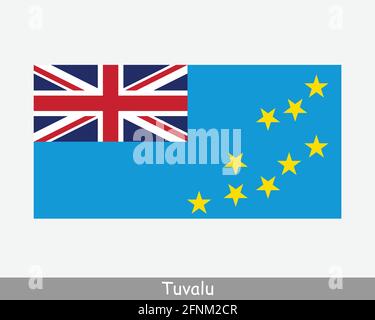 National Flag of Tuvalu. Tuvaluan Country Flag Detailed Banner. EPS Vector Illustration Cut File Stock Vector