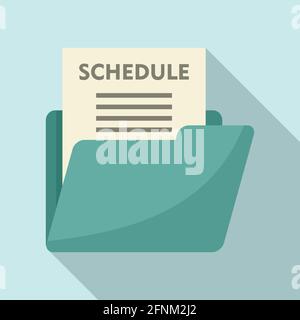Syllabus schedule icon, flat style Stock Vector