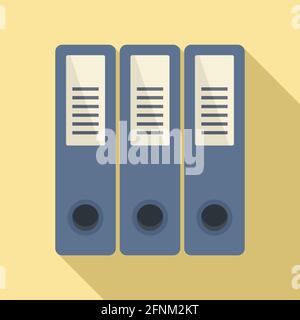 Syllabus folders icon, flat style Stock Vector