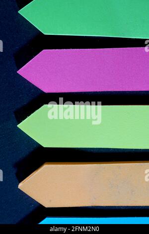 Paper signpost as a reminder, photographed with flash in the studio Stock Photo