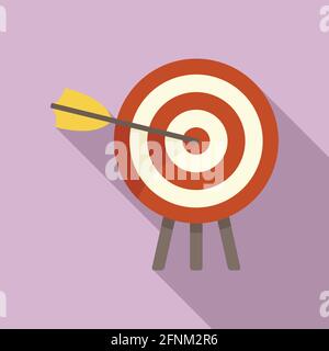 Arch target icon, flat style Stock Vector