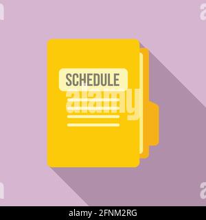 Syllabus folder schedule icon, flat style Stock Vector
