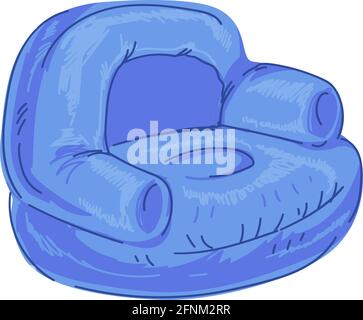 Soft armchair for living room, furniture of 2000s Stock Vector