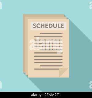 Syllabus paper schedule icon, flat style Stock Vector