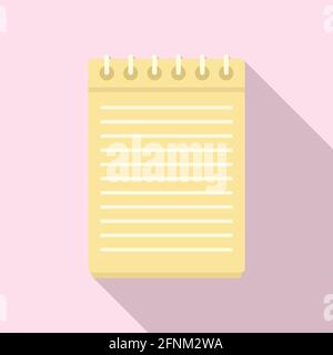 Syllabus notepad icon, flat style Stock Vector