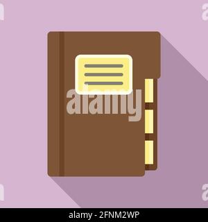 Syllabus paper folder icon, flat style Stock Vector