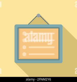 Syllabus wall board icon, flat style Stock Vector