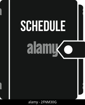 Syllabus schedule notebook icon, simple style Stock Vector