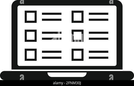 Syllabus laptop icon, simple style Stock Vector