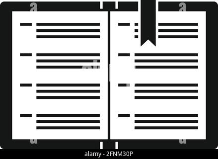 Syllabus instruction book icon, simple style Stock Vector