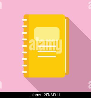 Syllabus daily notebook icon, flat style Stock Vector