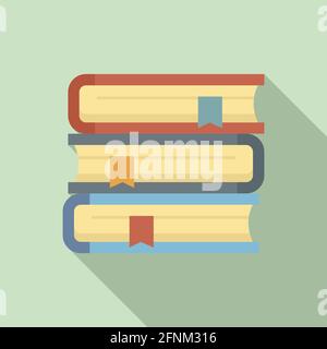 Syllabus book stack icon, flat style Stock Vector